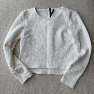 W118 by Walter Baker White Textured Long Sleeve Top